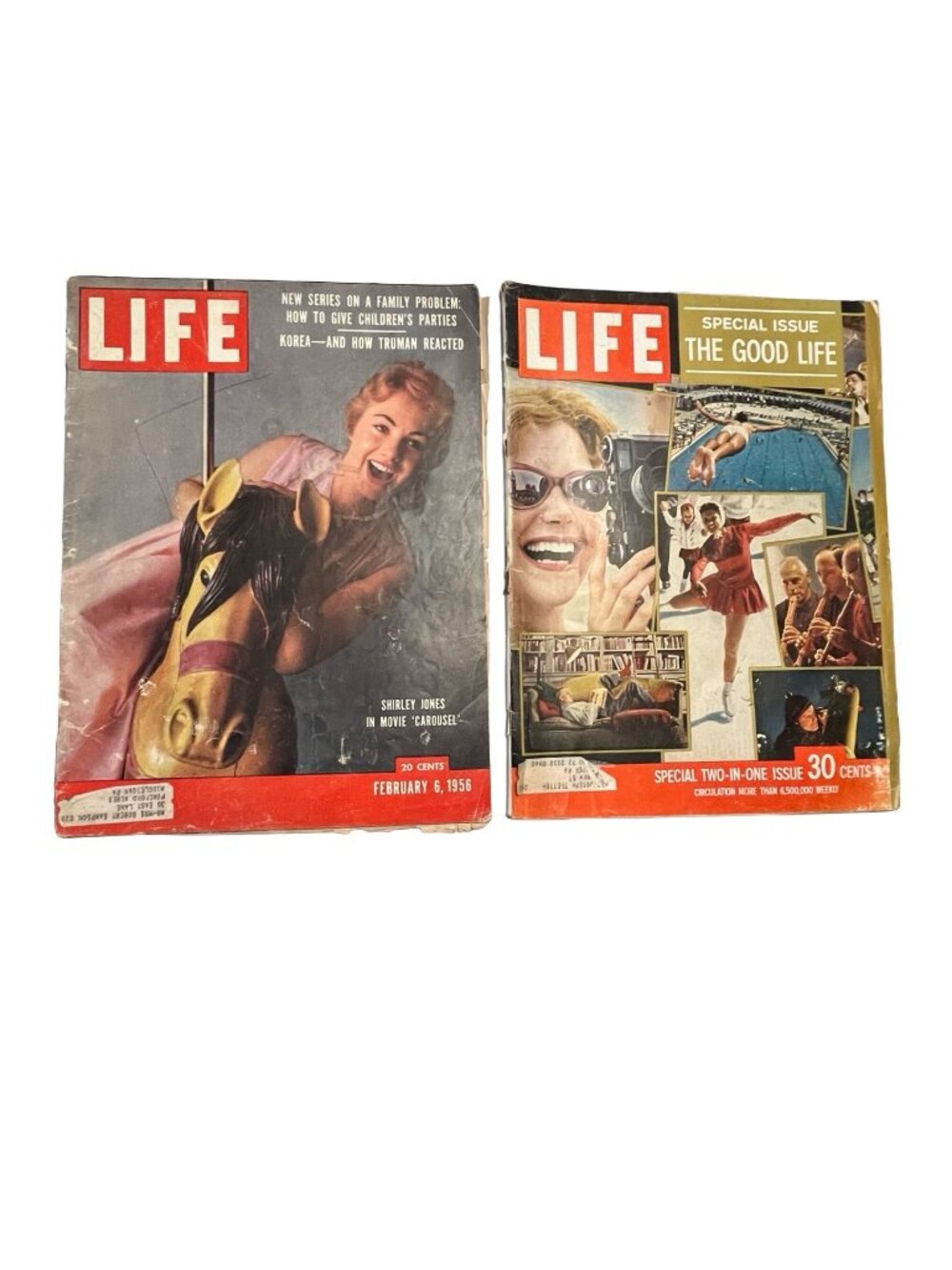 Vintage LIFE Magazine Lot 1956 Mid Century Ads Pepsi Pan Am Chrysler Car Bourbon